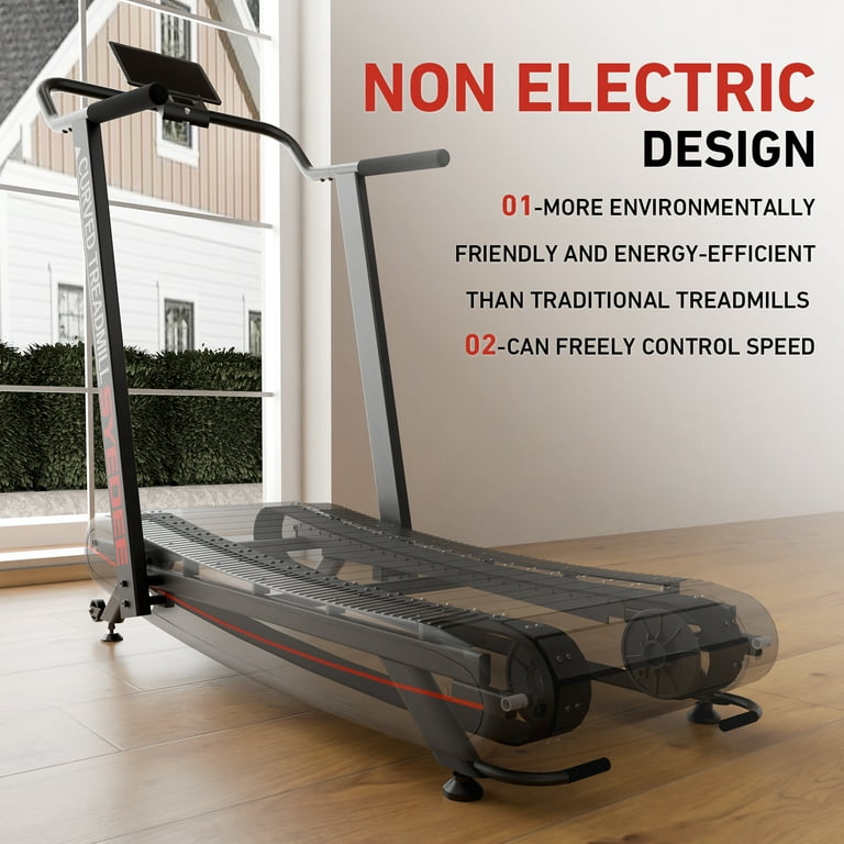 Syedee Premium Portable Curved Manual Treadmill, Motorless