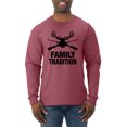 thumbnail image 1 of Wild Bobby, Family Tradition Buck Hunting, Hunting, Men Long Sleeve Shirt, Vintage Heather Red, 3X-Large, 1 of 4