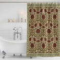 thumbnail image 3 of Boho Floral Shower Curtain, Waterproof Shower Curtains for Bathroom, Modern Geometric Ethnic Abstract Flowers Red Green Washable Fabric Bathtub Curtain Set Bath Decor with 12 Hooks Long 72"x84", 3 of 8