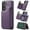 Purple, variant on Allytechgroup 2 In 1 Wallet Phone Case for Samsung Galaxy S24 Ultra Plus, Compatible with Magsafe RFID Blocking Cover with 7 Cards Slots Stand Protective Business Type Case for Women Men, Black