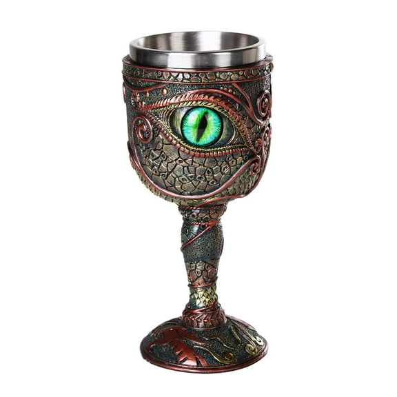 Pacific Giftware The Eye of The Dragon Mystical Fantasy Chalice 7oz Wine Goblet with Removable Stainless Steel Insert
