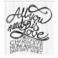 thumbnail image 2 of Quotes Decor Shower Curtain Set, "All You Need Is Love" Calligraphy Comic Fun Happiness Quotes Classic Artwork Print, Bathroom Accessories, 69W X 70L Inches, By Ambesonne, 2 of 2
