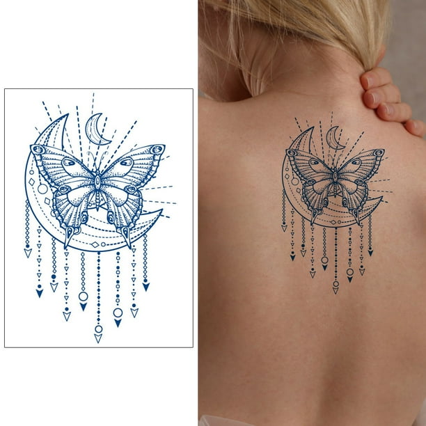 Tatuajes De Tinta De Jugo Kit de pegatinas de arte pájaro zorro brazo tatuaje pegatina elegante para niños niñas pareja amante Likrtyny Libre de BPA