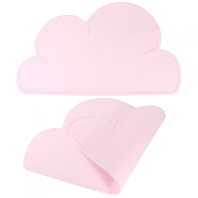 Mantel individual con placa de alimentación con aislamiento térmico, 2 piezas para niños con forma de nube, mantel individual con placa de alimentación impermeable, mantel individual con aislamiento térmico, el mejor de su clase Jadeshay A