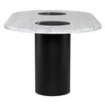 thumbnail image 3 of Nuevo Stevie 41.5" Contemporary Marble Stone/Steel Dining Table in White/Black, 3 of 8