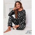 thumbnail image 5 of Women's Long Sleeve Sleepwear Soft Crew Neck Pyjama Set,Fp-white Star, 5 of 5