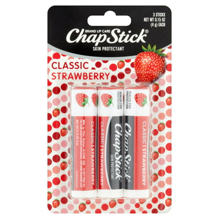 ChapStick Apaisant Baume à lèvres, classique Fraise, 0,15 oz (pack de 3)