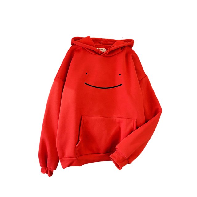 Fashnice Chandails en Molleton à Capuche pour Femmes Manches Longues Chandail avec Poche Chandails à Capuchon Coupe Ample Chandail en Molleton d'Hiver Rouge (Noir) TG