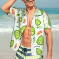 thumbnail image 4 of Uemuo Kawaii Avocado Printed Regular Fit Short Sleeve Casual Hawaiian Shirt for Men,Aloha shirt,Tropical shirt,Floral print shirt,Vacation Beach shirt-X-Large, 4 of 9