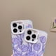 thumbnail image 3 of Para iPhone 11 14 Pro Max 12 13 Colorido Patrón De La Cáscara Púrpura Tulip Impresión Suave TPU Anti-Arañazos Caso Del Teléfono Con La Cadena A Prueba De Golpes Celular Protector Caídas, 3 of 4