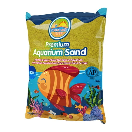CLASSIC SAND & PLAY Natural Aquarium Sand for Freshwater and Saltwater Tanks 20 lb. Yellow