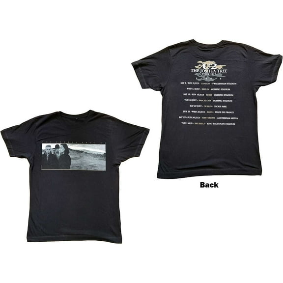 U2 Unisex T-Shirt Joshua Tree Photo (Back Print) (Small)