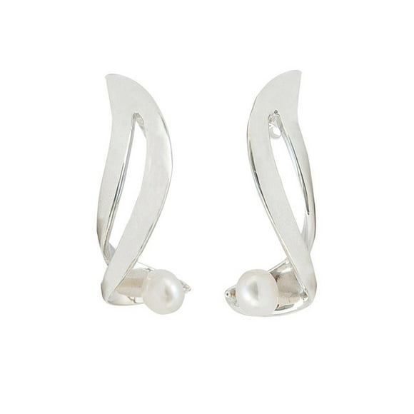 Aretes Turn Con Perla Marca Ketzalia De Plata Ley .925 KETZALIA JOYERIA ARTESANAL Colección 2021