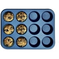 thumbnail image 1 of Granitestone Pro Series Nonstick 12 Cup Blue Muffin Pan – Heavy Duty Professional Grade Bakeware, 1 of 5