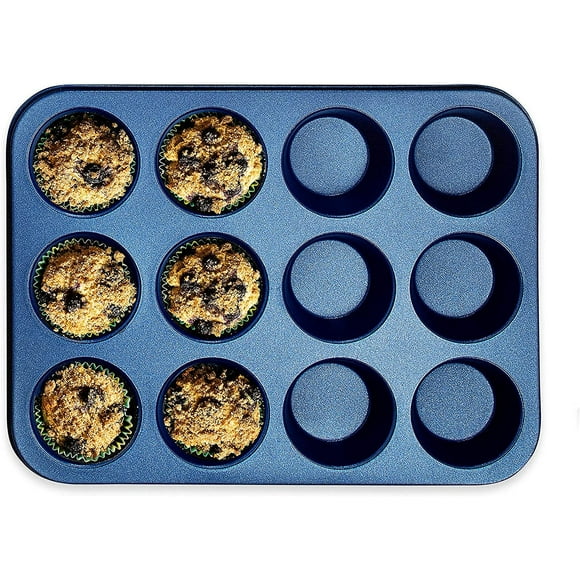 Granitestone Pro Series Moule à Muffins Antiadhésif 12 Tasses Bleu – Moule de Cuisson Professionnel Robuste