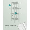 thumbnail image 5 of SONGMICS Bamboo Storage Shelf, 4-Tier Shelving Unit, Multifunctional, in The Entryway, Bathroom, Living Room, Balcony, Kitchen, 13 x 13 x 38.6 Inches, Cloud White, 5 of 5
