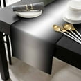 thumbnail image 3 of Black Ombre Cotton Linen Small Table Runner 13 x 60 inch Black Grey White Gradient Modern Abstract Art Non-slip Rectangular Dining Table Decor for Wedding Party Holiday Dinner, 3 of 8