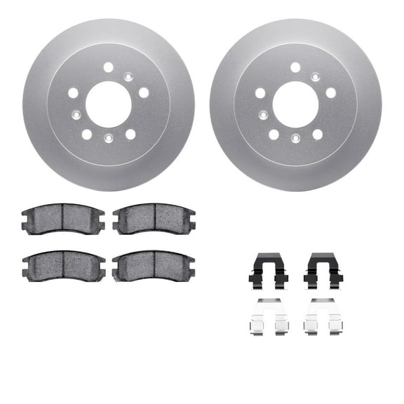 Dynamic Friction Company Rear Geospec Brake Rotors with 5000 Advanced Brake Pads includes Hardware 4512-45044