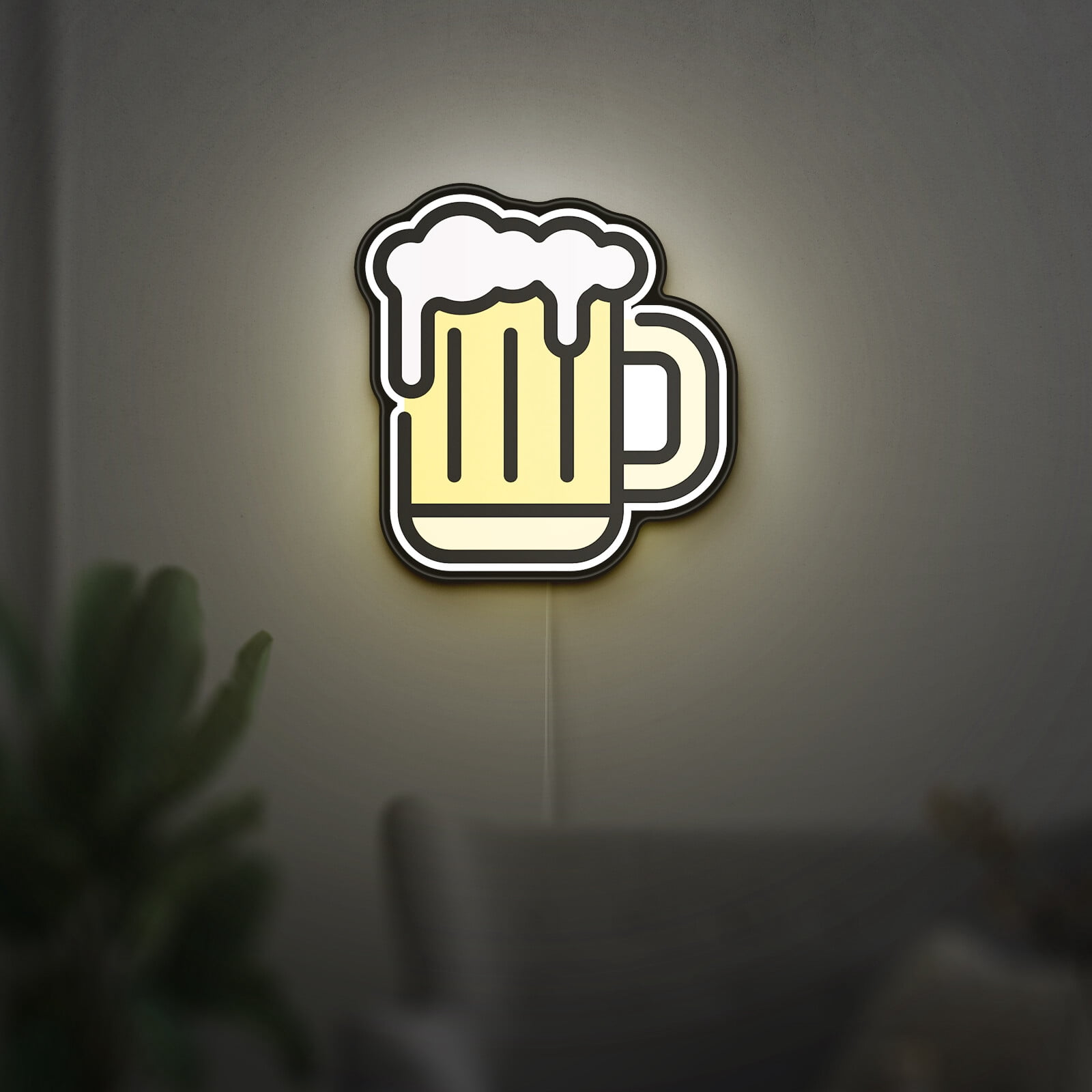 Brew Beer 3D Novelty Light Box, Beverage Lamp Decor for Alcohol Enthusiasts and Kitchen or Bar Rooms (Width 16 inch, 40cm)