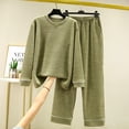 thumbnail image 2 of Women Pajamas Set 2 Piece Lounge Sets Casual Round Neck Warm Casual Home Clothes Pajama Set, 2 of 3