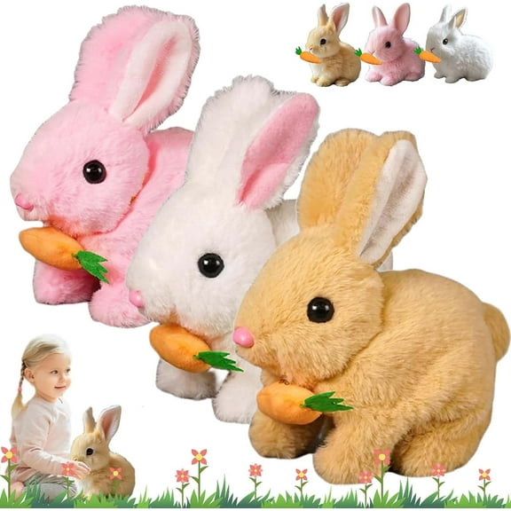 Bunby - My Realistic Bunny Toy, Bunbi Realistic Bunny, Bunby Interactive Bunny Toys, Vitality Bliss Bunny, Bundy Realistic Bunny Toy, Easter Plush Interactive Realistic Bunny Robot (3pcs)