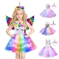thumbnail image 3 of Vestido de tutú de unicornio brillante para niñas, vestidos de unicornios brillante para niños, vestido de princesa para fiesta de Halloween, ropa para niños, 3 of 4