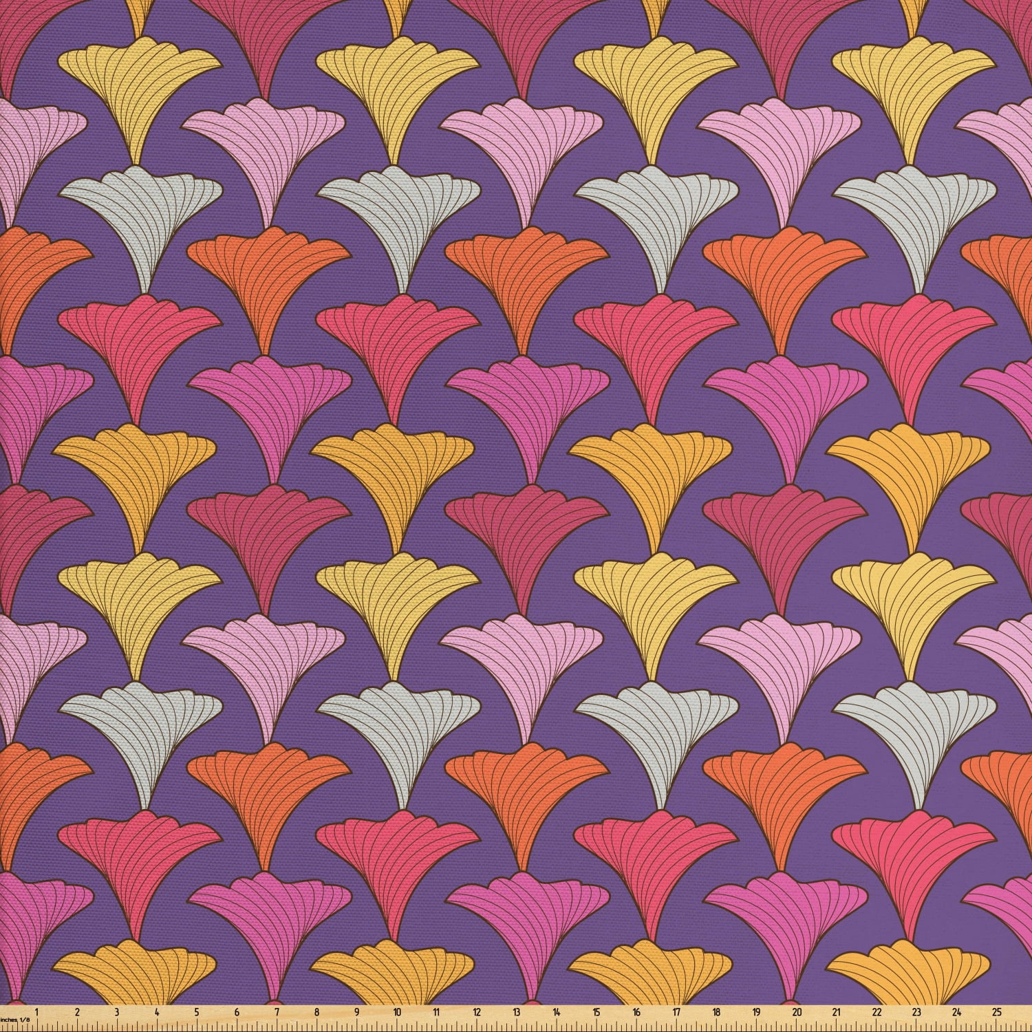 Abstract Fabric by The Yard, Quirky Retro Inspired Repetitive Pattern