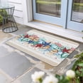 thumbnail image 2 of Blue Starfish Beach Doormat Outdoor Entrance 18"x30", Summer Coral Conch Coastal Retro Beige Absorb Moisture Dirt Door Mats, Non-Slip Rubber Backing Floor Mats Indoor, Low-Profile Front Door Rugs, 2 of 9