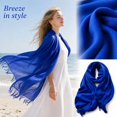 thumbnail image 5 of Scarf For Women Soft Thin Lightweight Long Solid Scarves Elegant Versatile Tassel Wrap Shawl, 5 of 5
