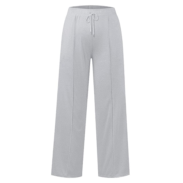 DXOUPM Girls Joggers Wide Straight Leg Pants with Drawstring Casual Trousers Kids Clothes