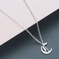 thumbnail image 2 of Giorgio Bergamo Stainless Steel White Gold Plated Gothic, Old English Intial A - Z Letter Pendant Mens Womens Necklace, Silver, C, 2 of 7