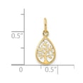 thumbnail image 2 of Auriga Fine Jewelry 14K Yellow Gold Polished Teardrop Tree Of Life Pendant for Women (L-14 mm, W-7 mm), 2 of 7