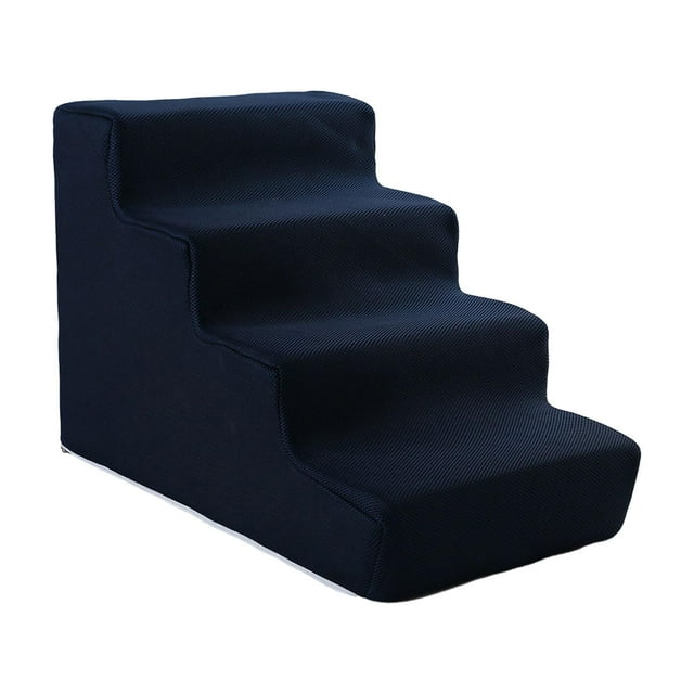 Dog Stairs Pet Steps Ramp Convenient Pet Supplies Puppy Stairs Scratch Resistant 4 Steps Dark BLue