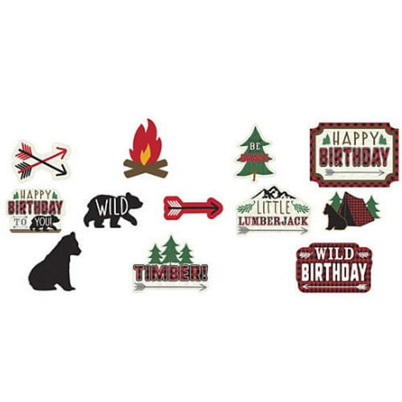1st Birthday 'Little Lumberjack' Cutout Decorations (12pc)