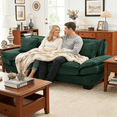 thumbnail image 5 of FurnitureR 84" Modern Corduroy Loveseat, 2-Seater Deep Seat Sofa for Small Spaces, Comfortable Upholstered Couch with 2 Pillows for Living Room, Green, 5 of 11