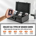 thumbnail image 5 of KFFKFF Organized Card Storage Box, 5 Compartments, Sports Card Holder Transport Case with Numerical Lock and Foam Separators, Suitable for 162 PSA Graded Cards, 115 BGS Cards, 130 SGC Cards, 5 of 9