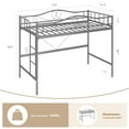 thumbnail image 2 of Loft Bed with Stairs Metal Single Loft Bunk Bed with Safety Guard Rails & Side Ladder, Space-Saving, Noise Free, No Box Spring Needed, Easy Assembly, 2 of 7