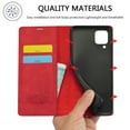 thumbnail image 5 of Compatible with Samsung A12 5G Wallet Case, PU Leather Flip Folio Case with Card Holders RFID Blocking Kickstand [Shockproof TPU Inner Shell] Phone Cover For Samsung Galaxy A12 5G, Red, 5 of 11