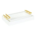 thumbnail image 5 of Kate and Laurel Lipton Rectangle Wood Tray Set, White/Gold 2 Piece, 5 of 9