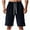 Navy, variant on Havenre Mens Waffle Knit Shorts Lightweight Casual Elastic Waist Drawstring Geometric Texture Short Summer Beach Vacation Shorts with Large Pockets Black M