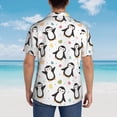 thumbnail image 3 of Lsque Colorful Hearts Penguin pattern Hawaiian Shirt for Men, Unisex Summer Beach Casual Short Sleeve Button Down Shirts-Medium, 3 of 9