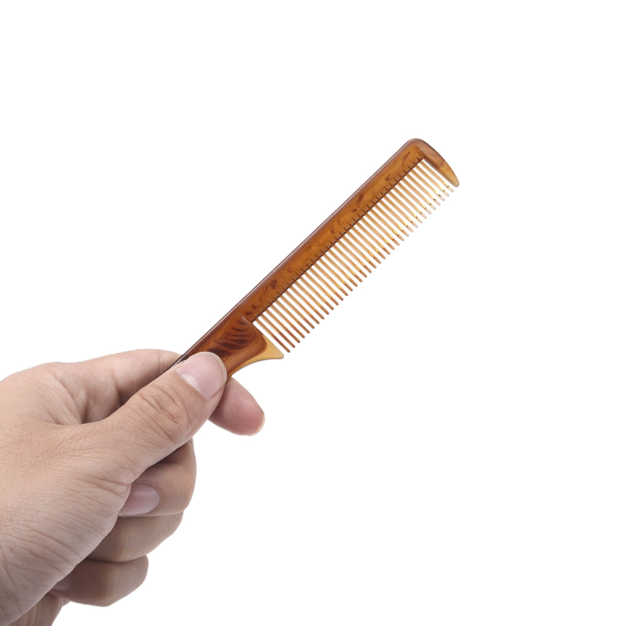 Unique Bargains 1 Piece Comfortable Two-Color Flat Comb in Amber Color for All Hair Types