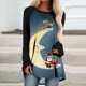 thumbnail image 2 of Camiseta de manga larga con cuello redondo y estampado navideño para mujer Pompotops qwe24194, 2 of 5