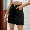 thumbnail image 6 of Sngxgn Low Waist Shorts Y2K, Summer Casual Baggy Trendy Cargo Shorts Women with Pockets(Black,L), 6 of 8