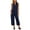 Navy, variant on Capri Jumpsuits for Women Zipper Front Sleeveless Casual Rompers Wide Leg Collared One Piece Jumpsuit Light Blue, XL