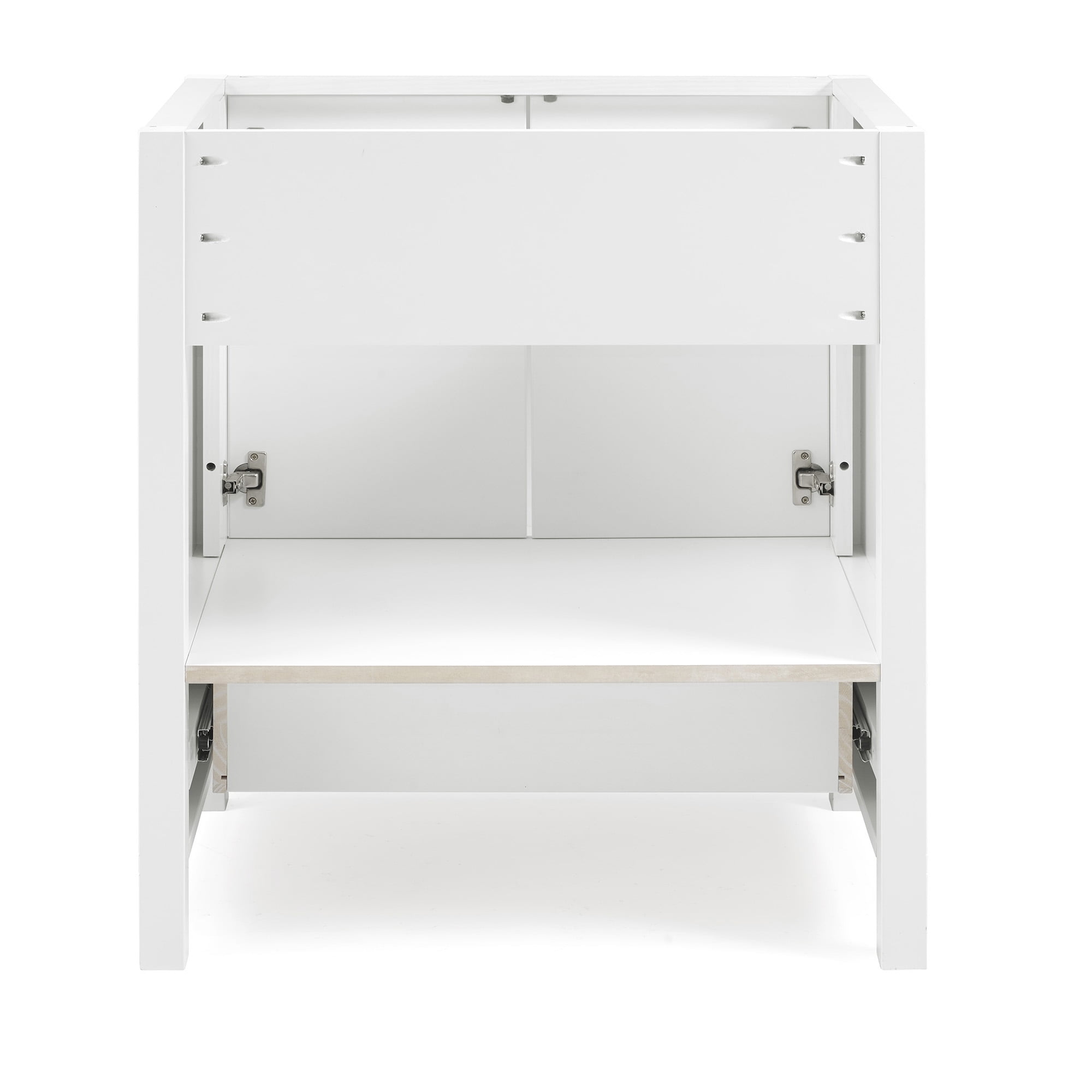 Alaterre Furniture 30in Wood Bathroom Vanity with Soft-Close Doors, White