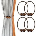 thumbnail image 1 of LAICAIW 4 Pack Attaches Magnétiques pour Rideaux, Attaches Décoratives pour Rideaux de Fenêtre (Café), 1 of 5