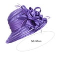 thumbnail image 6 of ruhuadgb Sun Hat Flower Decor Wide Brim Lightweight Stripe See-through Mesh Women Church Cap Bridal Hat, 6 of 8