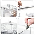 thumbnail image 4 of Organizador de maquillaje con soporte para almohadillas de algodón y recipientes para guardar hisopos con patrón acrílico transparente, 4 of 9