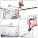 thumbnail image 4 of Organizador de maquillaje con soporte para almohadillas de algodón y recipientes para guardar hisopos con patrón acrílico transparente, 4 of 9